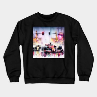 Artistic illustration of high speed racing cars in Las Vegas Crewneck Sweatshirt